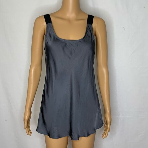 Theory Irea Tank Top Grey Black Contrast Shirt - Picture 1 of 7